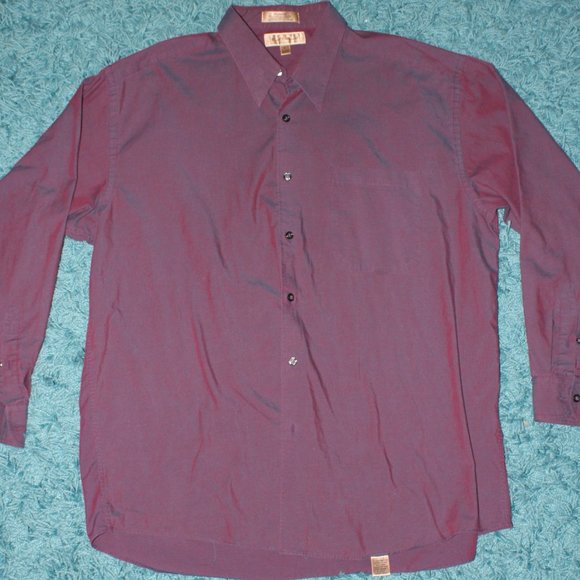 Deep Burgundy / Purple Button Down - Picture 1 of 6
